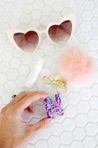 Glitter Letter Keychain DIY